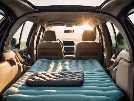 Inflatable Car Mattress with Built-in Pump – Quick Setup Car Bed for Camping, Rest Stops & Back Seat Use